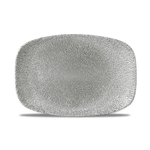 Chefs oblong bord afm. 23.7x15.7cm. Churchill raku Jasper Grey