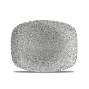 Chefs oblong bord afm. 26.1x20.2cm. Churchill raku Jasper Grey