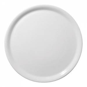 Pizzabord/pannenkoekbord diam. 33cm. kleur wit porselein