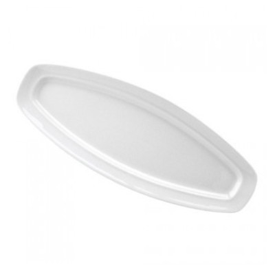 PLAT A POISSON OVALE MONT VENTOUX DIM. 64X24CM. PORCELAINE COULEUR BLANC