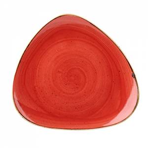 Bord driehoekig kleur Berry Red afm. 22,9cm. Churchill Stonecast