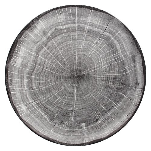 COUPE PLATE FLAT DIAM. 29CM. COLOR BEECH GRAY WOODART RAK PORCELAIN