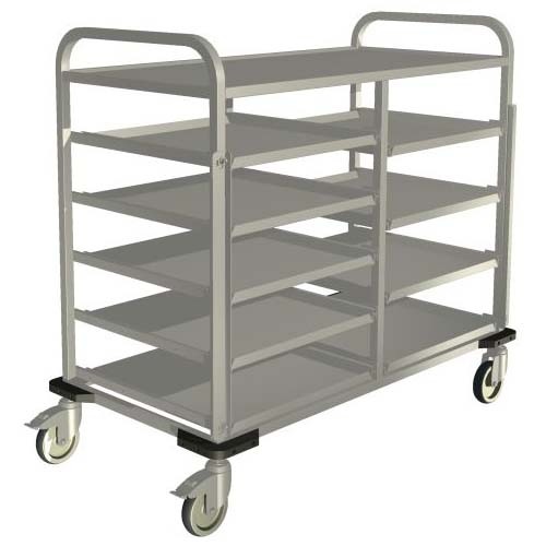 KORBTRANSPORTWAGEN MIT TELESKOPBÖDEN ABM. 123,5 x 63 x 110,5 cm. 2-BOCK/2-SCHALTER