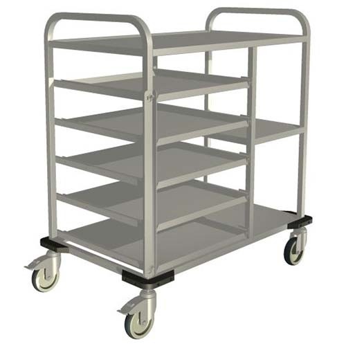 Korventransportwagen met telescoopschappen afm. 96,5x62,5x112cm. 2-bok/2-zwenk