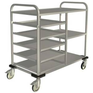 BASKET TRANSPORT CAR WITH TELESCOPIC SHELVES DIM. 117X63X110.5CM. 2-BOCK/2-SWITCH