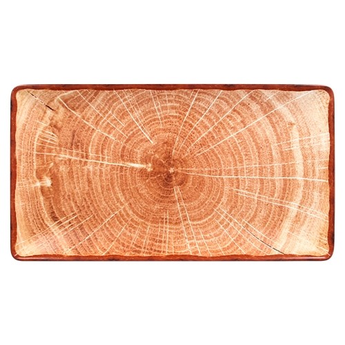 SERVIERTELLERGRÖSSE. 33,5 x 18 cm. FARBE HOLZBRAUN WOODART RAK PORZELLAN
