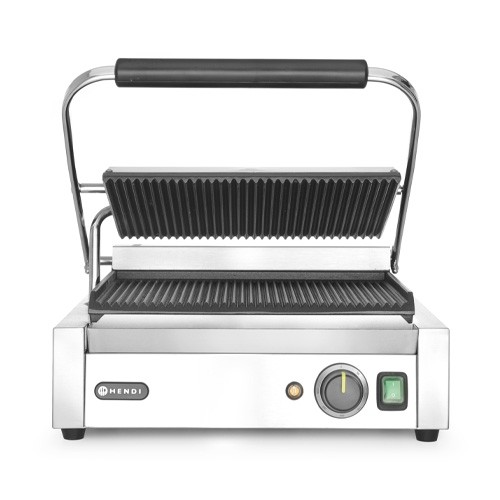 KONTAKTGRILL PANINI GERIPPT ABM. 430X370X210MM. 230V/2200W HENDI