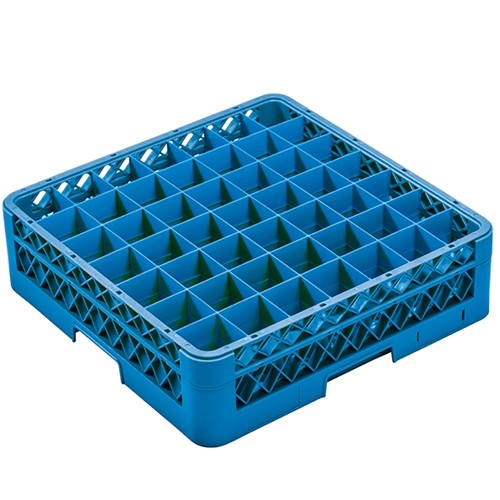 Vaatwaskorf tbv voetglazen 49-vaks | diam. 6,3cm. en hgt. 20cm. | afm. 50x50x22,5cm. Cleaningrack