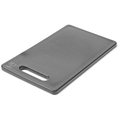 Planche à découper HACCP, noire, dimensions 30 x 20 cm, en plastique avec manche HENDRI