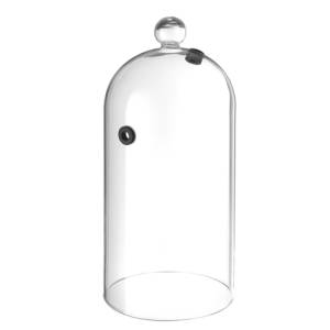 GLASS CELL WITH VALVE DIAM. 13CM. HGT. 28.2CM. HENDI