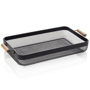 Buffetkorf afm. 51x26xh7,5cm. zwart metaal