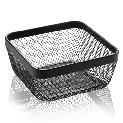 PANIER BUFFET DIM. 24,5X24,5XH11CM. MÉTAL NOIR