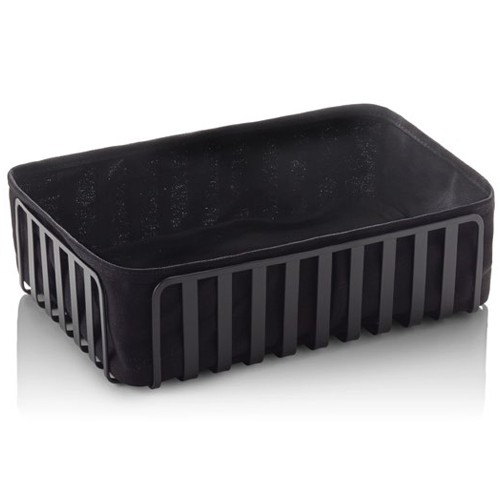 BUFFET BASKET DIM. 28.5X18.5XH8CM. BLACK METAL/COTTON