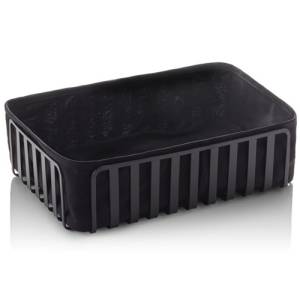 Buffetkorf afm. 28,5x18,5xh8cm. zwart metaal/katoen