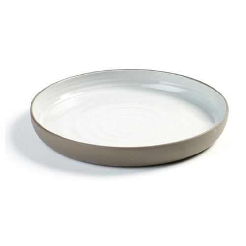 PLATE M DIAM. 20.5CM. DUSK ANTHRACITE GRAY WHITE SERAX