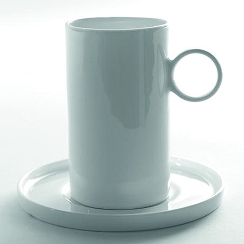 TASSE ET SOUCOUPE CAFÉ DIAM. 6CM. HG. 10CM. GEOMETRIE A. VAN HOEY SERAX