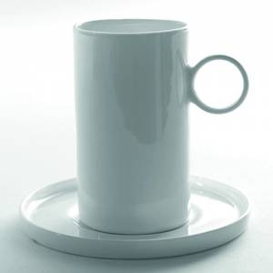 TASSE UND UNTERTASSE KAFFEE DURCHM. 7CM. HG. 7CM. GEOMETRIE A. VAN HOEY SERAX
