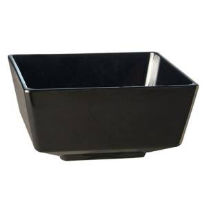 Schaal vierkant afm. 5,5x5,5cm. melamine kleur zwart