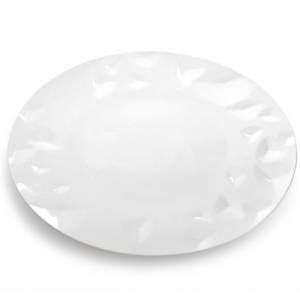 Plat bord diam 28cm. White Facet Chic