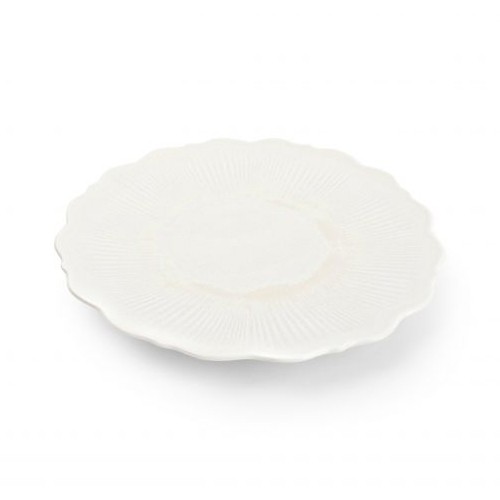 FLAT PLATE 21.5CM WHITE FLORET CHIC