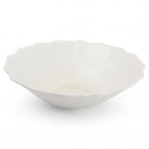 BOWL 20.5XH6.5CM WHITE FLORET CHIC