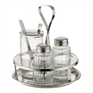 MENAGE-SET 3-TEILIG PFEFFER/SALZ/SENF EDELSTAHL 18/0