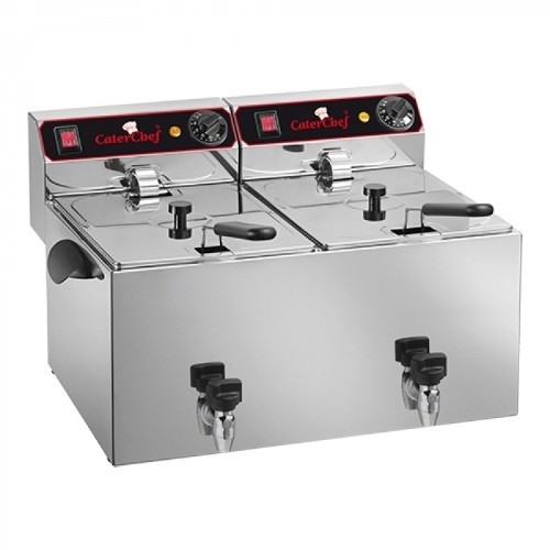 Friteuse inh. 9ltr. + 9ltr. 2x230/6500w Caterchef