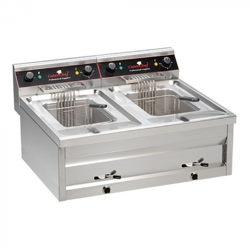 FRITEUSE CONT. 12LTR. +12LTR. CATERCHEF 400V/18000W