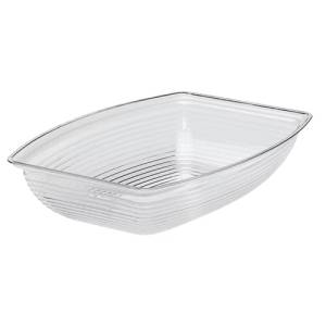 Brood-/fruitschaal afm. 22,9x30,5cm. transparant geribd polycarbonaat Cambro