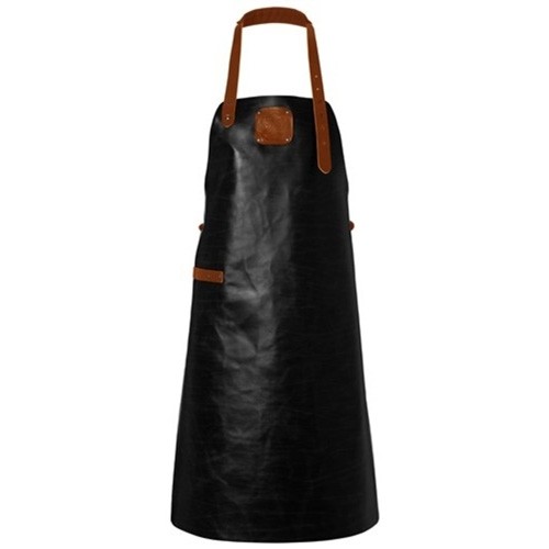 Leren schort Pure Black/cognac Classic Witloft