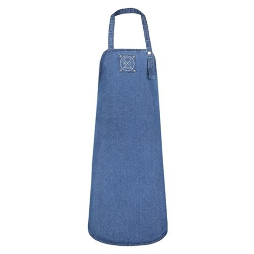 TABLIER EN DENIM BLEU MOYEN CLASSIQUE LONG CHICORÉE