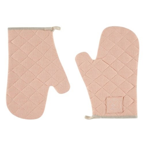 MITAINES DE CUISINE COTON SET 2 PIÈCES SAUMON CHICORÉE
