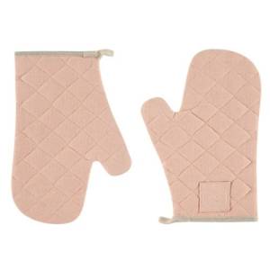 MITAINES DE CUISINE COTON SET 2 PIÈCES SAUMON CHICORÉE