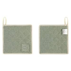 Katoenen pannenlap set 2 stuks pistachio Witloft