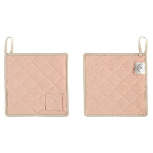 SET COTON POT MANIQUE 2 PIÈCES SAUMON CHICORÉE