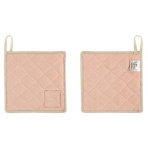 SET COTON POT MANIQUE 2 PIÈCES SAUMON CHICORÉE