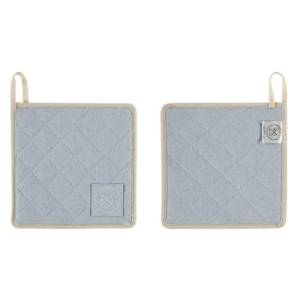 Katoenen pannenlap set 2 stuks sky blue Witloft