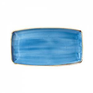 BORD RECHTHOEKIG KLEUR CORNFLOWER BLUE AFM. 29,5x15CM. CHURCHILL STONECAST