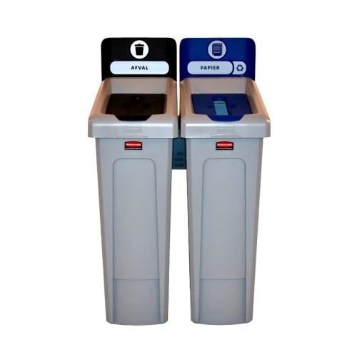 Slim jim recycle 2 st. gesloten zwart en papier blauw