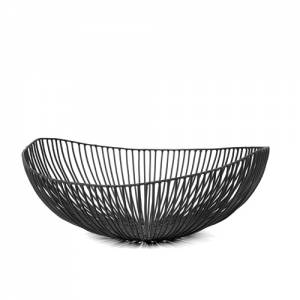 Schaal ovaal 'meo' afm. 37x33cm. HG. 14cm. kleur zwart metal sculptures a. sciortino Serax