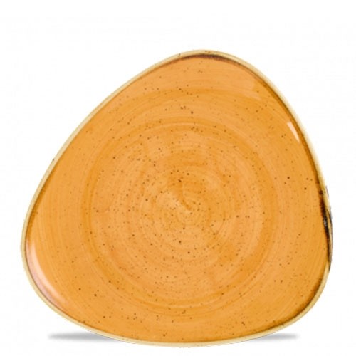 Bord driehoekig kleur Tangerine afm. 22,9cm. Churchill Stonecast