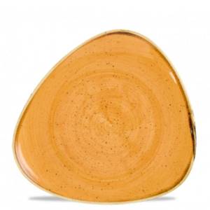 Bord driehoekig kleur Tangerine afm. 22,9cm. Churchill Stonecast