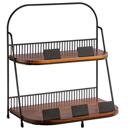 2 LAYER SHELVES DIM. 35.5X21CM. HGT. 40CM. BLACK