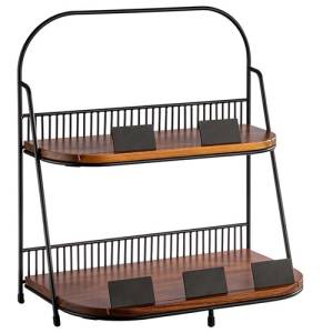 2 LAYER SHELVES DIM. 35.5X21CM. HGT. 40CM. BLACK