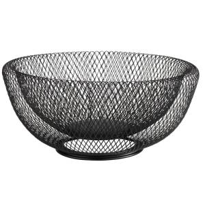 Draadmand wire diam. 31cm. hgt. 14cm. zwart