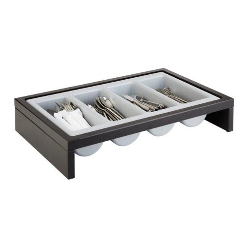 BESTECKKASTEN 4-TEILIG ABM. 57,5X37X12CM. HOLZFARBE BRAUN