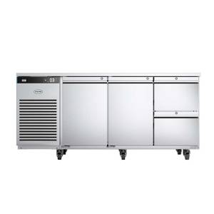 KÜHLSCHRANK-WERKBANK 2 TÜREN UND 2 SCHUBLADEN EP1/3H EDELSTAHL/ALU FOSTER