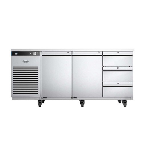 REFRIGERATOR WORKBENCH 2 DOORS AND 3 DRAWERS EP1/3H STAINLESS STEEL/ALU FOSTER