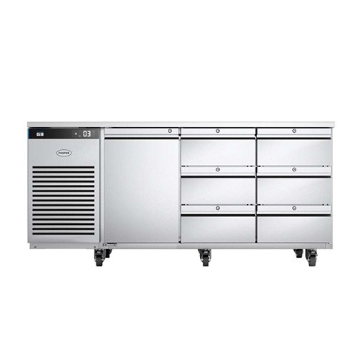 ÉTABLI RÉFRIGÉRATEUR 1 PORTE ET 6 TIROIRS EP1/3H INOX/ALU FOSTER