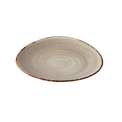 PLATTE DREIECKIG DURCHM. 17CM. JERSEY GRAU Q AUTHENTISCH